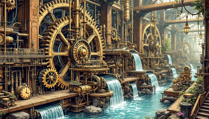 Free Steampunk Water Works Image - Steampunk, Mechanical, Gears