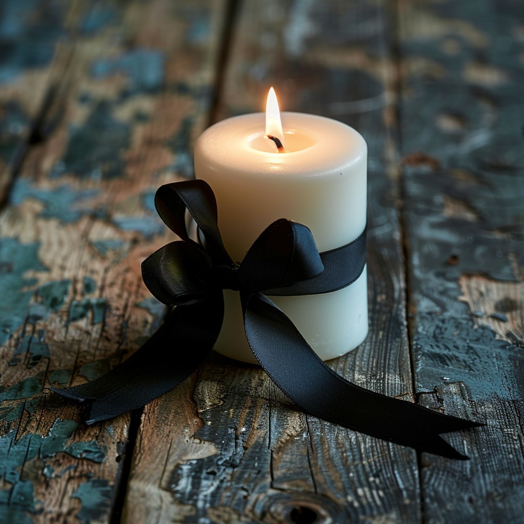 Free Candle with Ribbon Image - Candle, Ribbon, Wood | Download at ...
