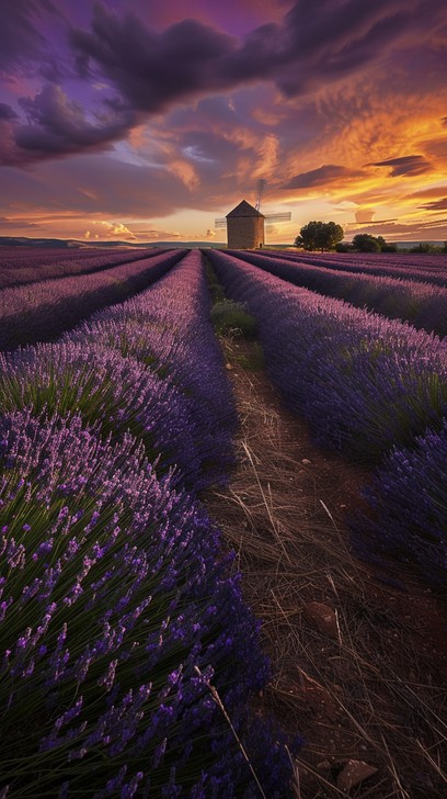 Free Lavender fields sunset Image - Lavender, Sunset, Barn | Download ...