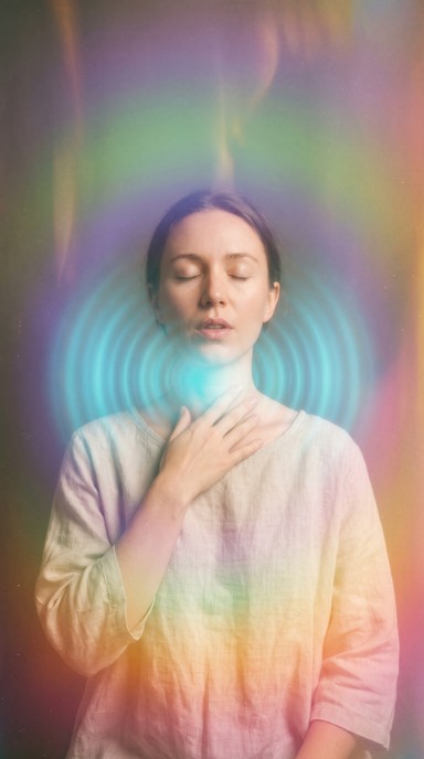 Download Glowing Throat Aura Image - Aura, Woman, Portrait | StockCake