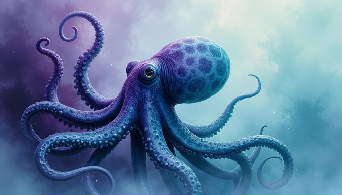 Free Ethereal Purple Octopus Image - Octopus, Watercolor, Purple ...