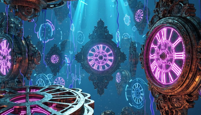 Free Clockwork Neon Sanctuary Image - Cyberpunk, Clockwork, Neon ...