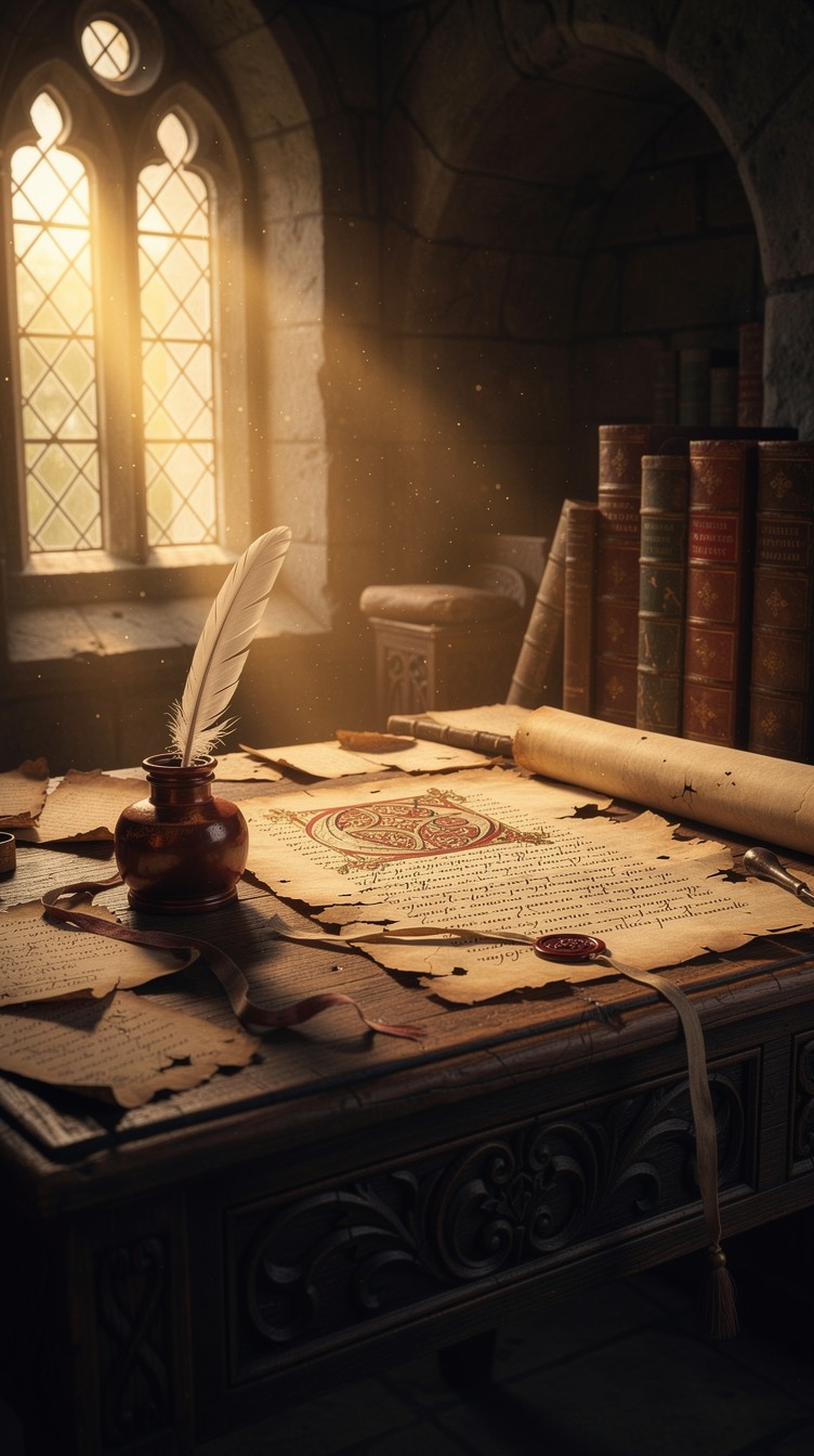 Free Medieval Writing Desk Image - Medieval, Parchment, Manuscript ...