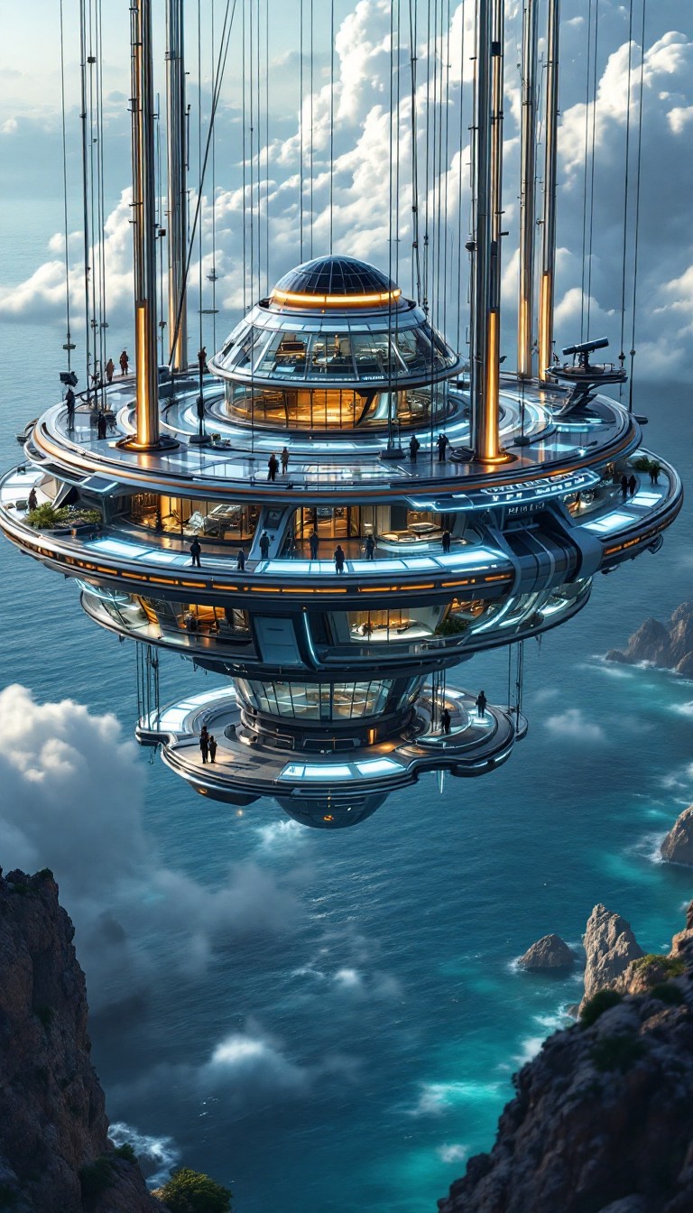 Free Floating Research Station Image - Futuristic, Floating, Circular ...
