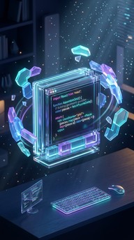 Free Futuristic Code Workspace Image - Programming, Holographic ...