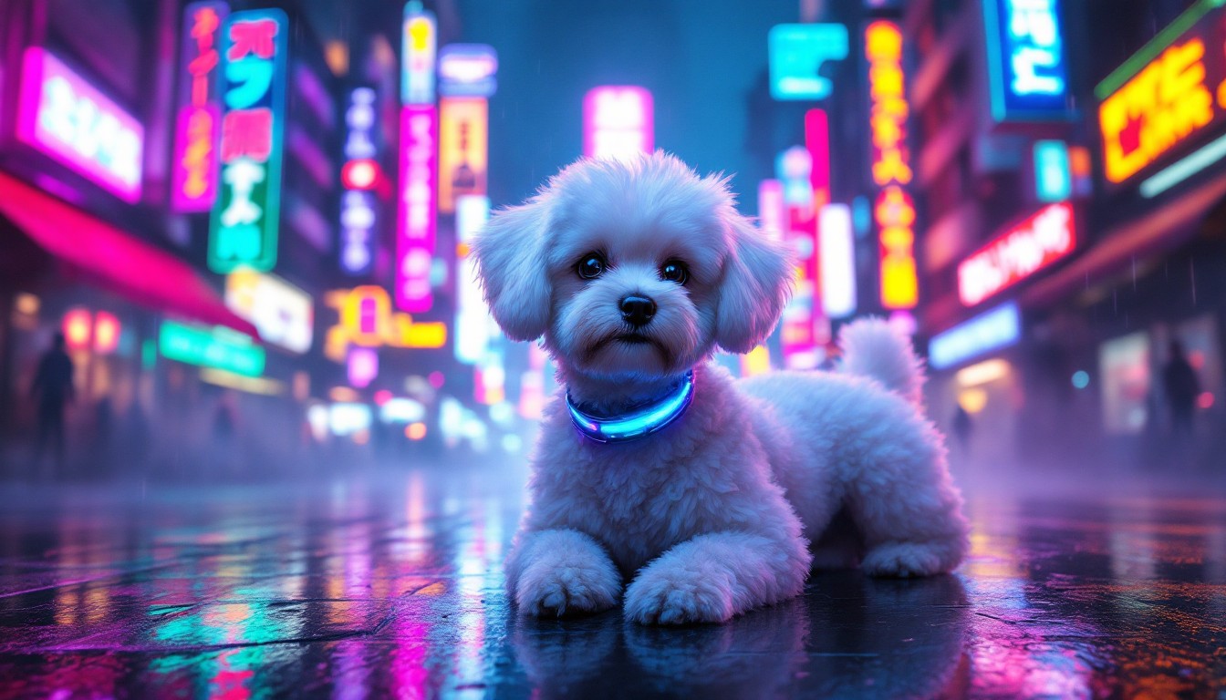 Perro Neon Free Neon Cyber Puppy Image - Cyberpunk, Dog, Neon | Download at StockCake