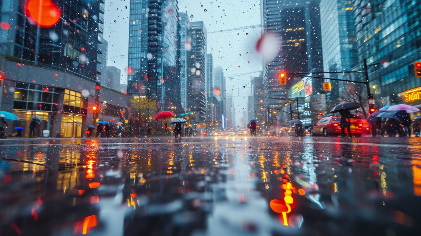 Free Rainy Urban Scene Image - Rain, City, Umbrellas | Download at ...