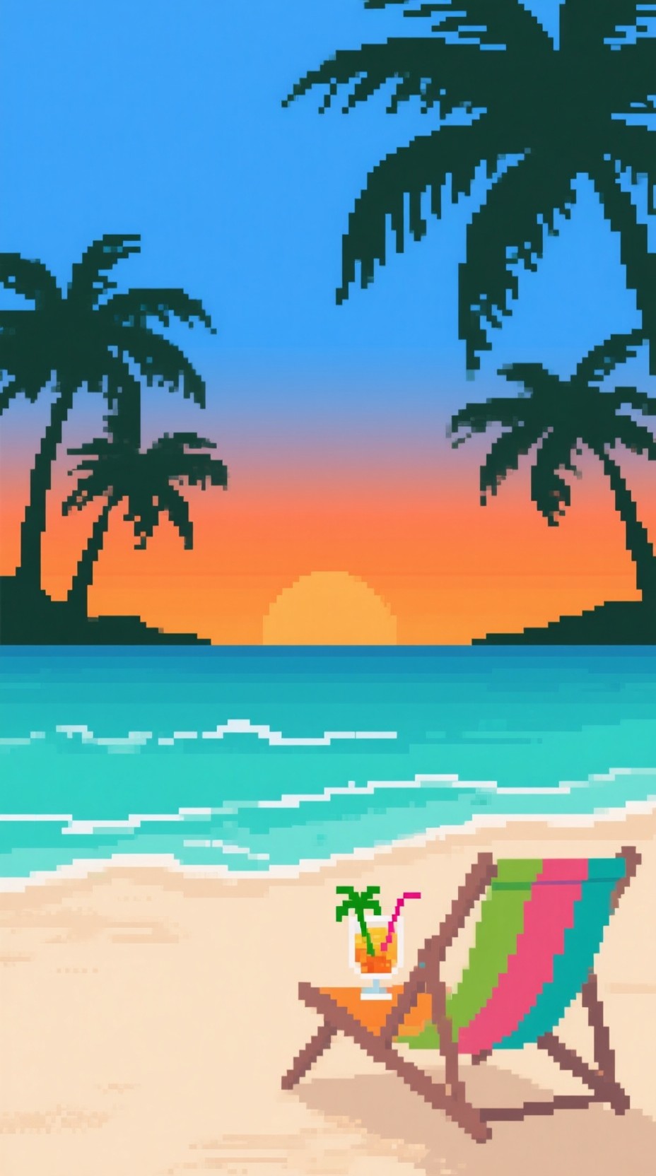 Free Pixel Beach Sunset Image - Pixelart, Sunset, Beach | Download at ...
