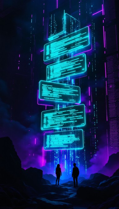Free Neon Code Architecture Image - Cyberpunk, Neon, Holographic ...
