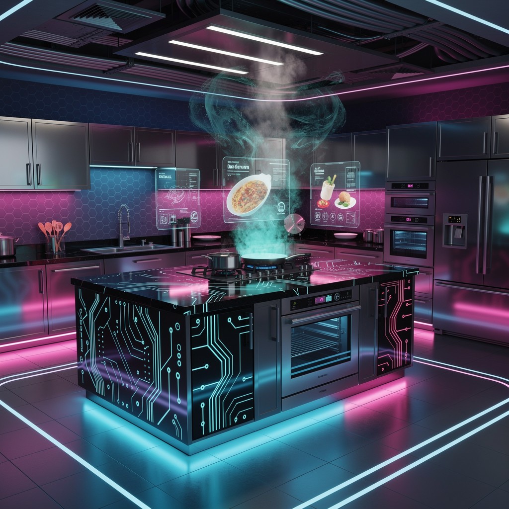 Free Cyberpunk Cooking Space Image - Cyberpunk, Futuristic, Kitchen ...