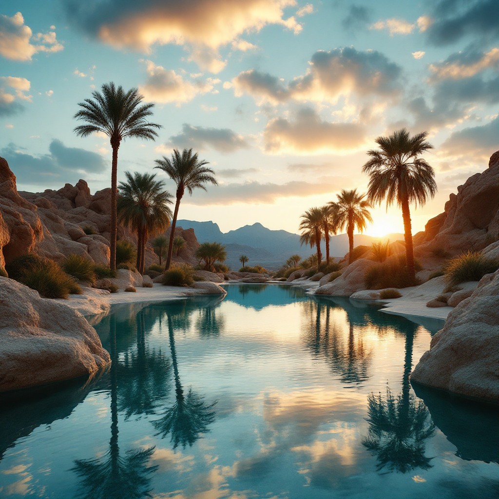 Free Desert Oasis Sunset Image - Oasis, Desert, Sunset | Download at ...