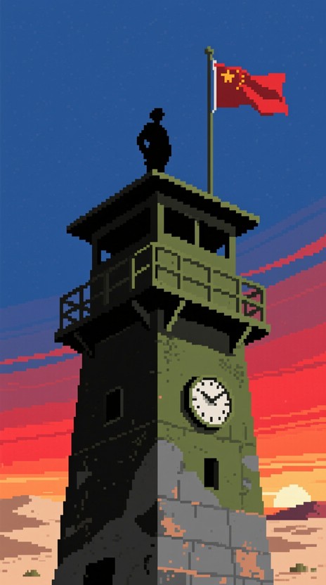 Pixels Graphics Watchtower Free Sunset Tower Guard Image - Watchtower, Pixel, Sunset | Download at ...