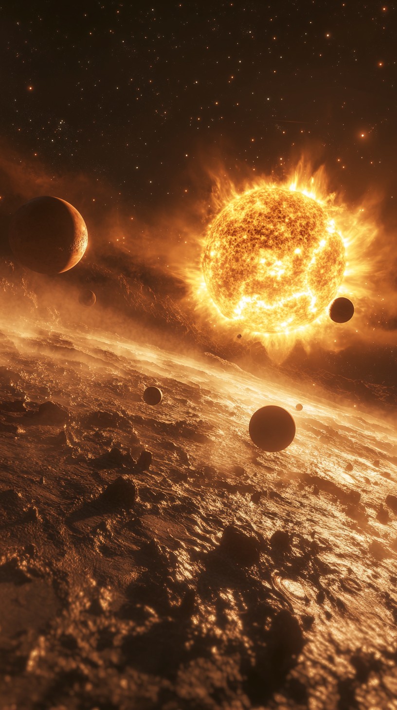 Free Fiery solar system Image - Space, Sun, Planets | Download at StockCake