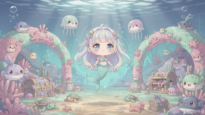 Free Kawaii Ocean Dreamer Image - Octopus, Chibi, Anime | Download at ...