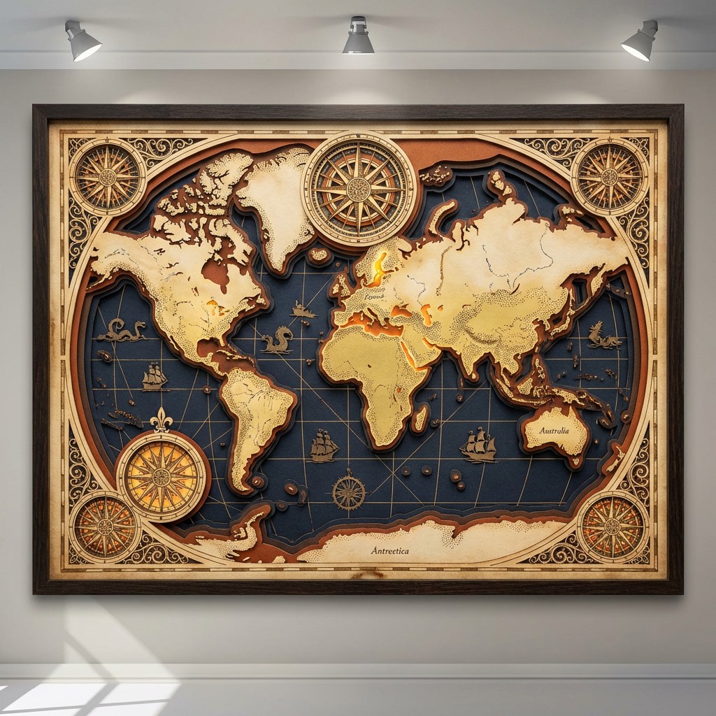 Free Paper World Map Image - Kirigami, Papercraft, Map | Download at ...