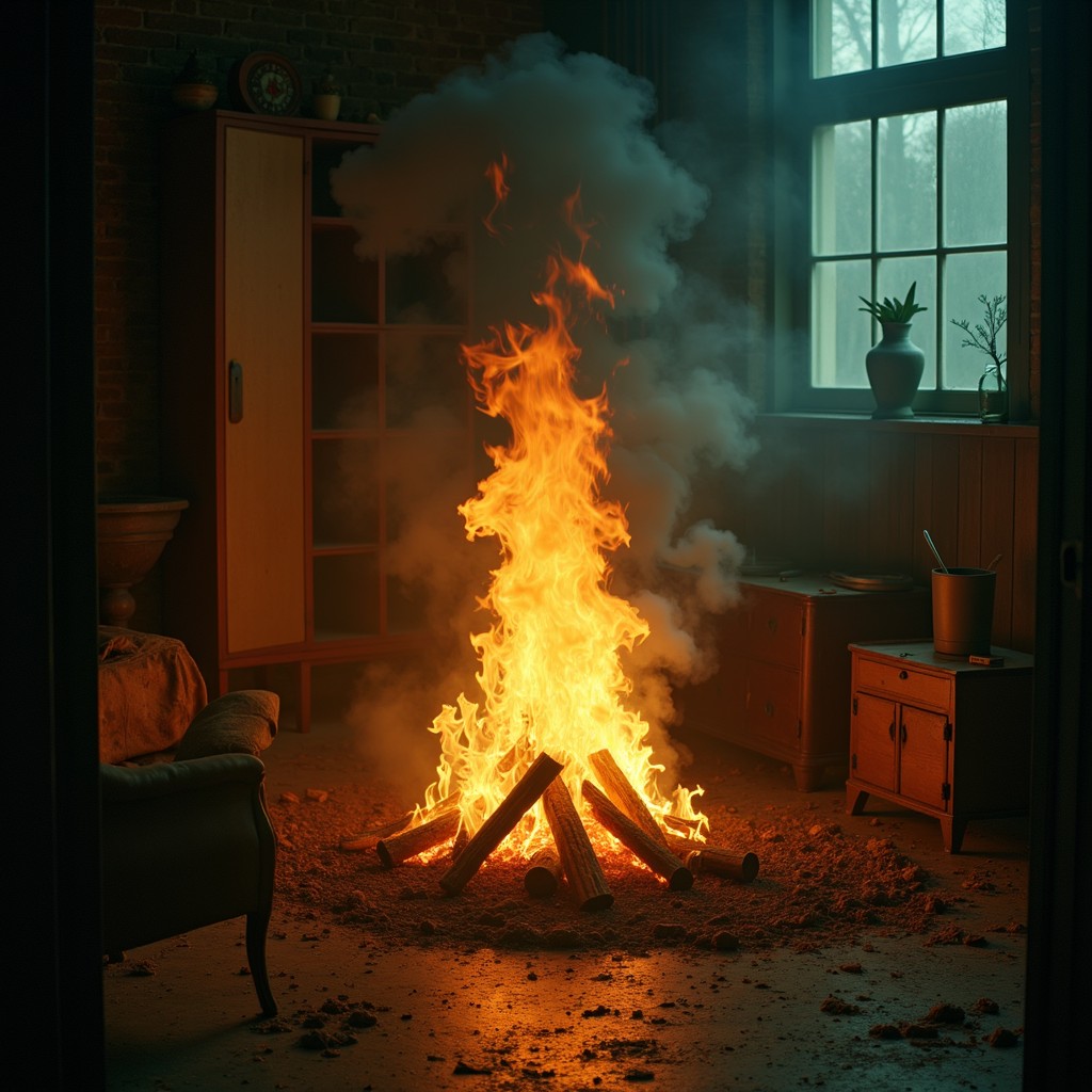 Free Indoor fire hazard Image - Fire, Flames, Smoke | Download at StockCake