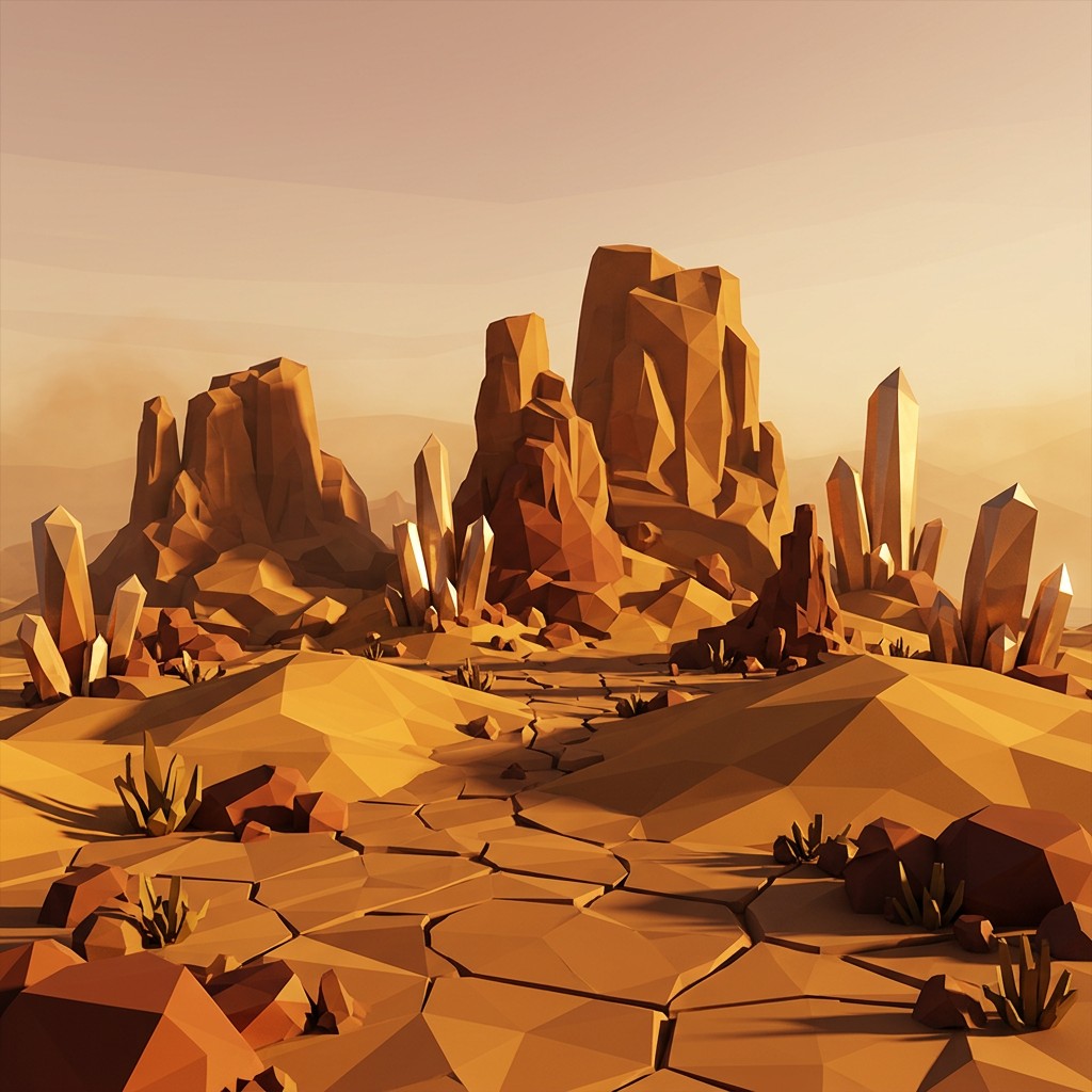 Free Desert Geometric Landscape Image - Desert, Geometric, Low-poly ...