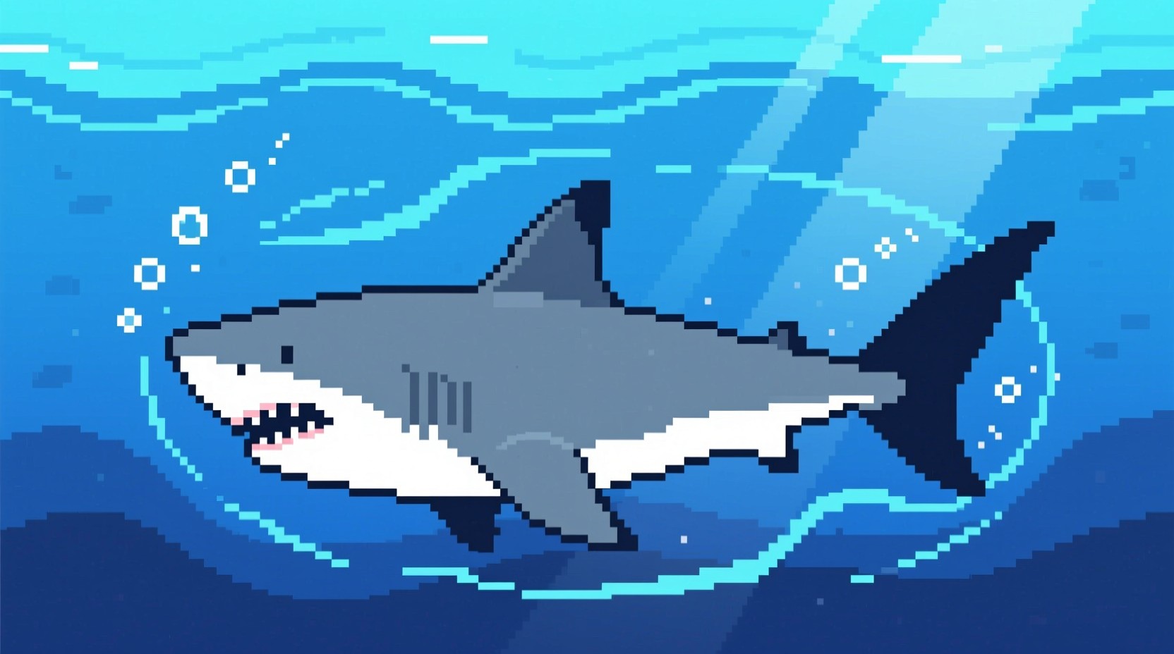 Free Pixel Ocean Predator Image - Shark, Pixel, Art | Download at StockCake