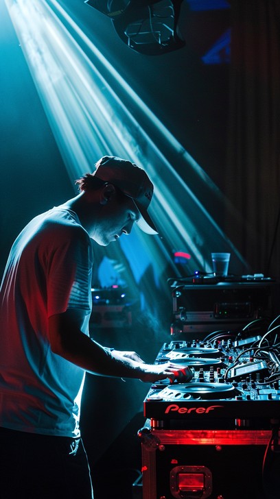 Free Neon DJ Setup Image - Dj, Turntable, Mixer | Download at StockCake