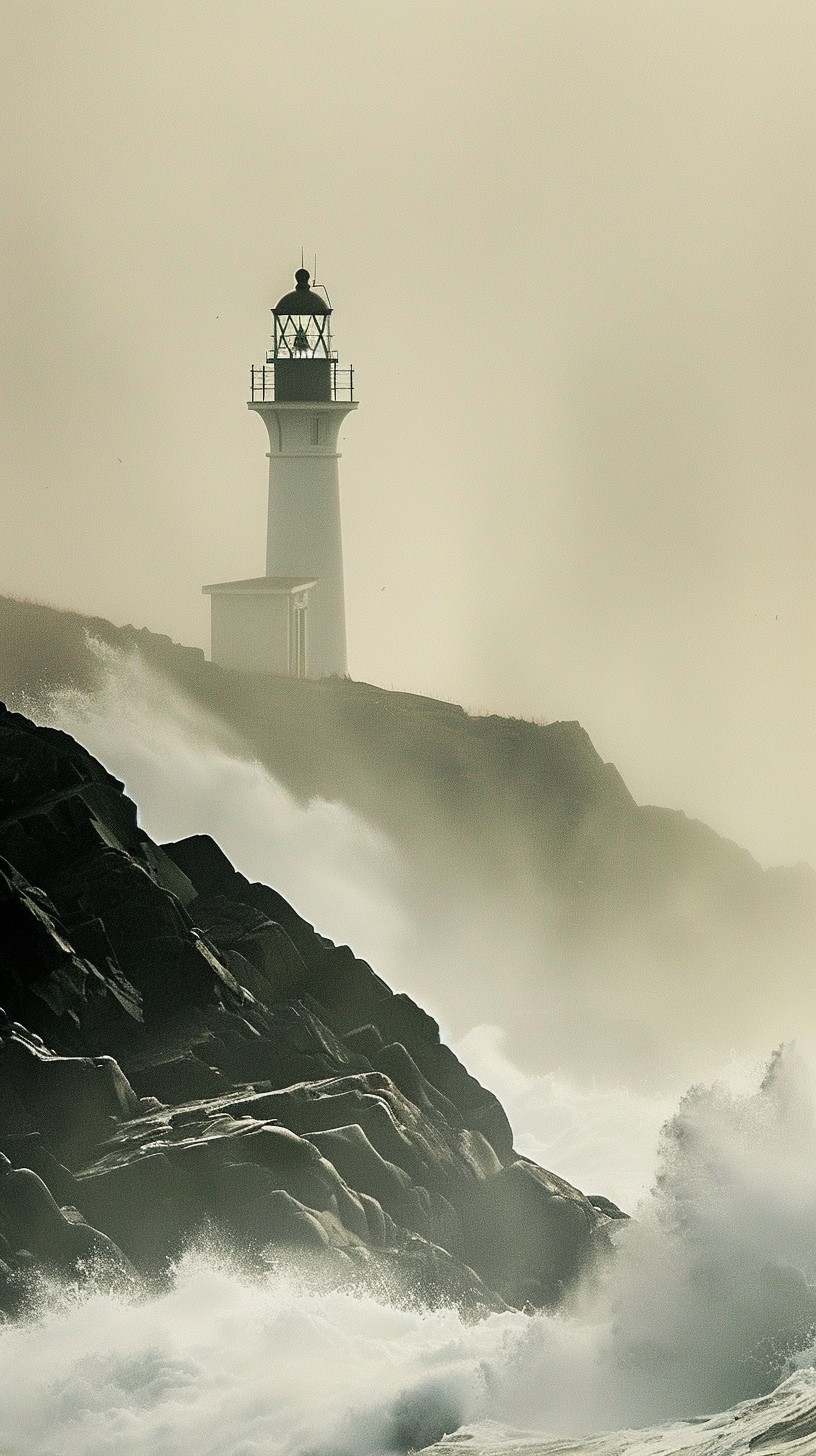 Download Misty Lighthouse Beacon Image - Lighthouse, Mist, Waves ...