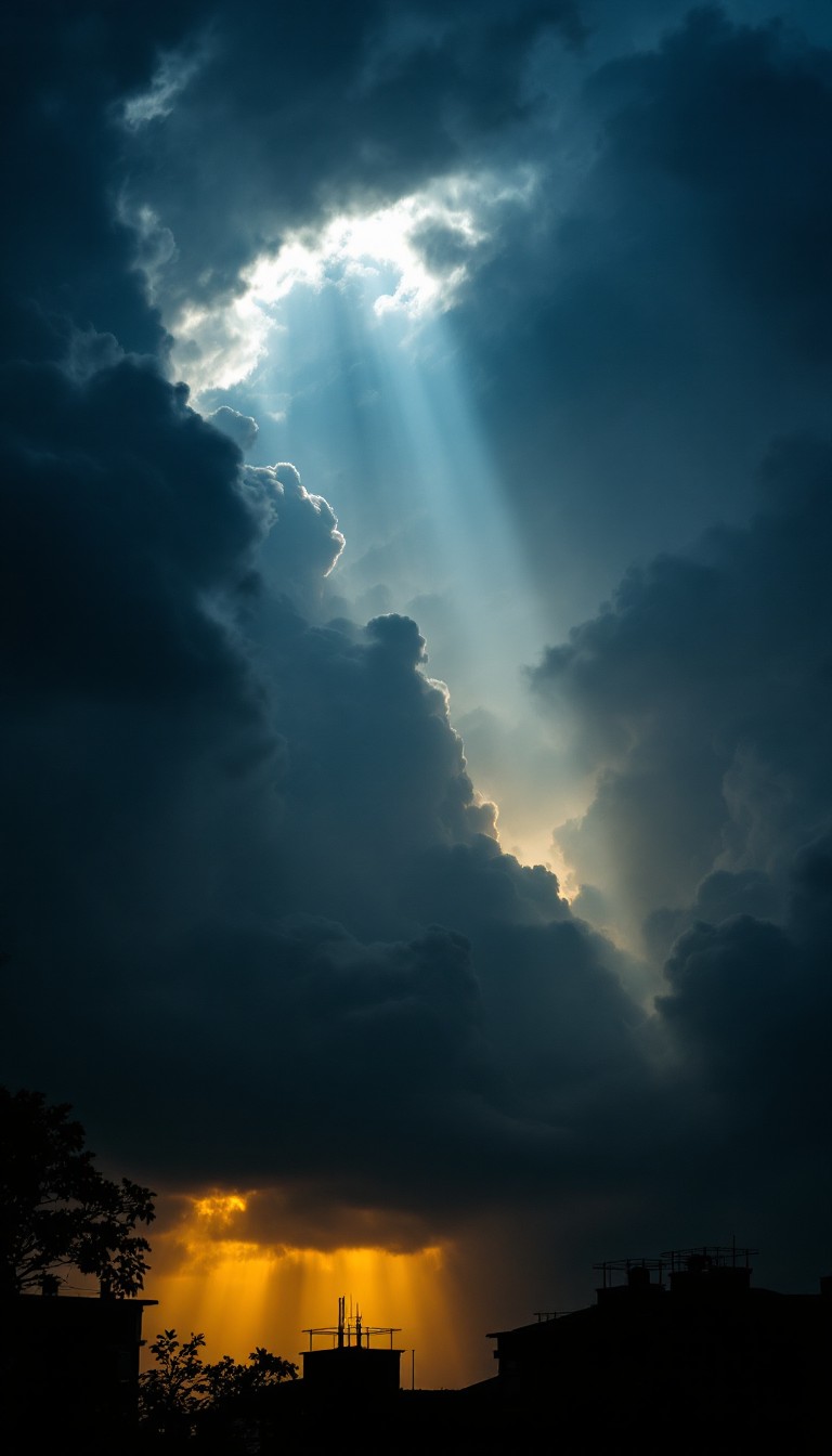 Free Divine Light Breaking Image - Storm, Sunbeams, Clouds | Download ...