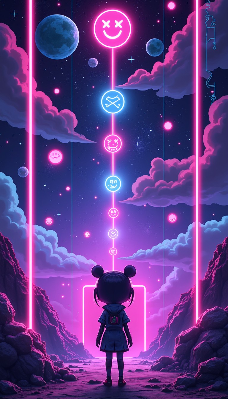 Free Cosmic Kawaii Explorer Image - Cosmic, Kawaii, Neon | Download at ...