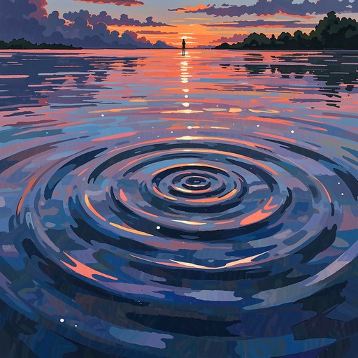 Magical Mirror Ripple Effect Free Sunset Water Reflections Image - Anime, Illustration, Water ...