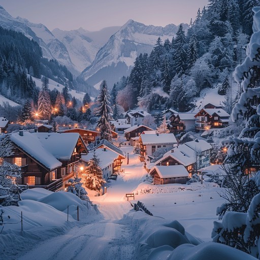 Free Snowy village evening Image - Snow, Village, Evening | Download at ...