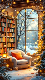Snuggly Fall Library Computer Background Free Cozy Library Nook Image - Library, Cozy, Winter | Download at ...