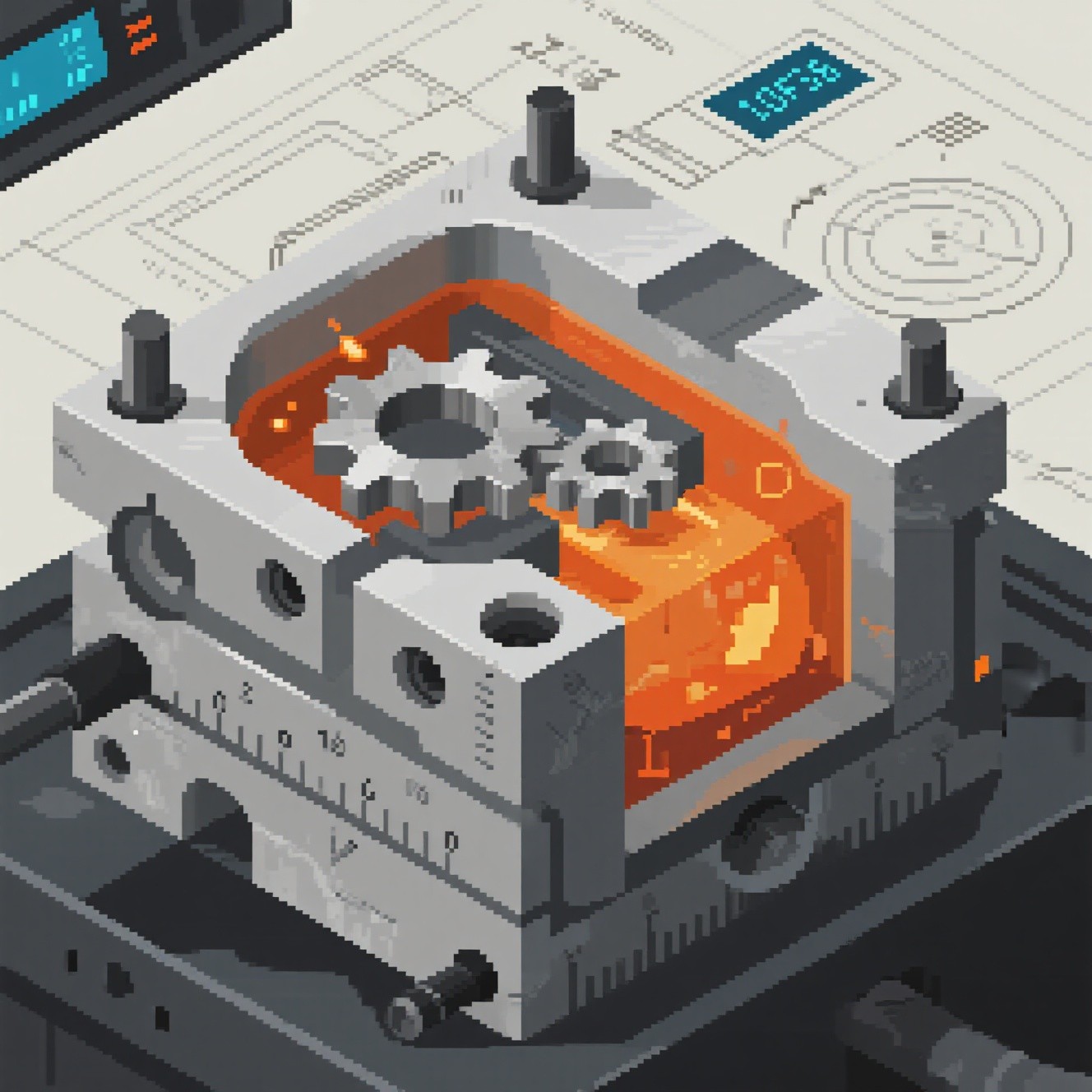 Free Precision Gear Forge Image - Isometric, Mechanical, Gears ...