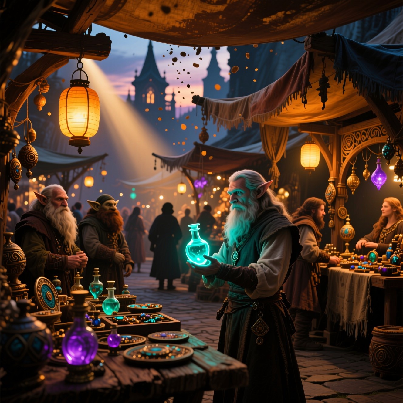 Fantasy Tea Merchant Free Magical Marketplace Exchange Image - Marketplace, Fantasy ...