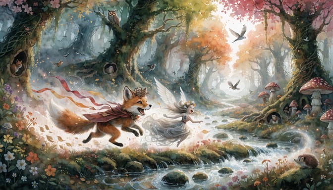 Free Magical Forest Race Image - Fox, Fairy, Forest | Download at StockCake