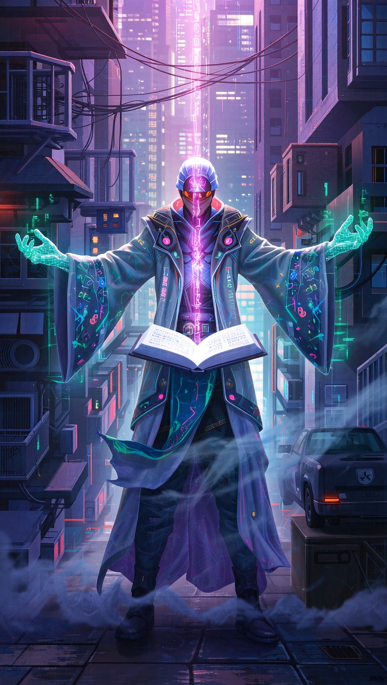 Download Digital Magic Unleashed Image - Cyberpunk, Shaman, Holographic ...