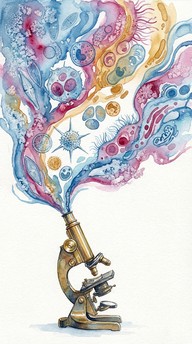 Free Science Meets Art Image - Watercolor, Microscope, Science ...