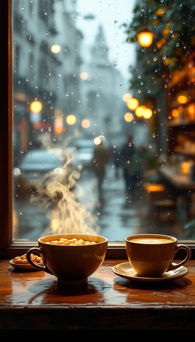 Free Rainy Cafe Comfort Image - Cafe, Rain, Cozy | Download at StockCake