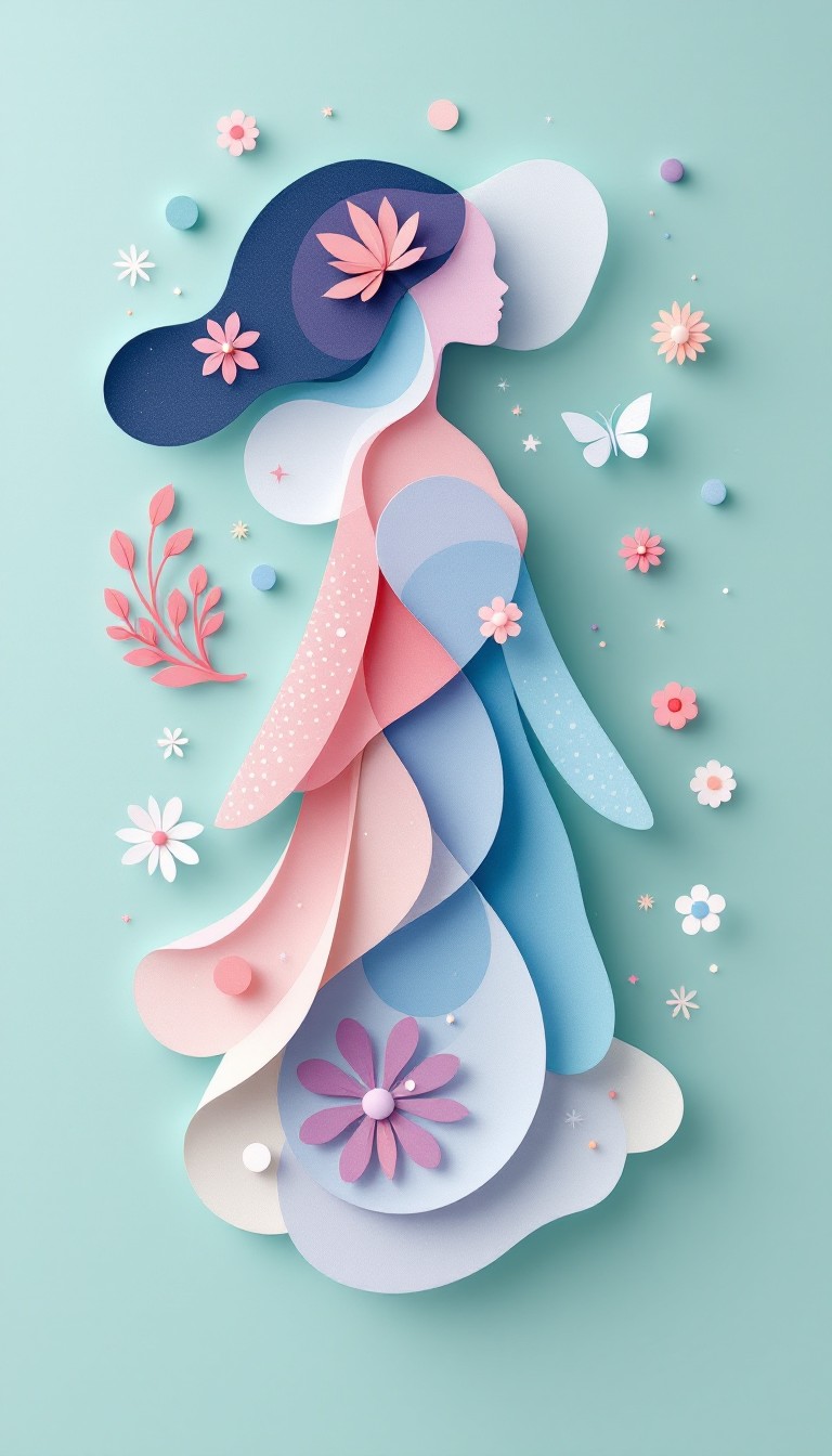 Paper Female Tutorial Free Geometric Paper Woman Image - Whimsical, Papercraft, Feminine ...