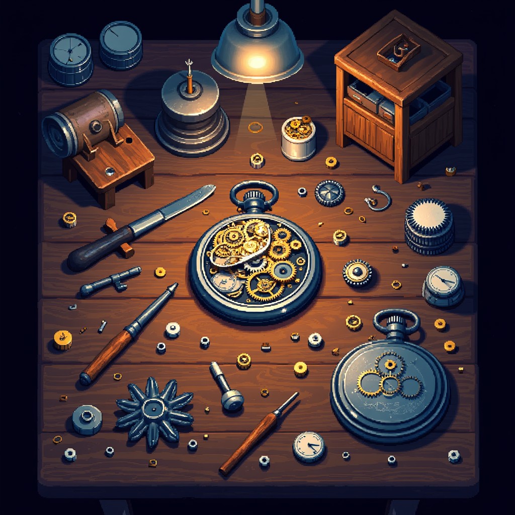 Free Pixelated Watchmaking Artistry Image - Watchmaking, Timepiece ...