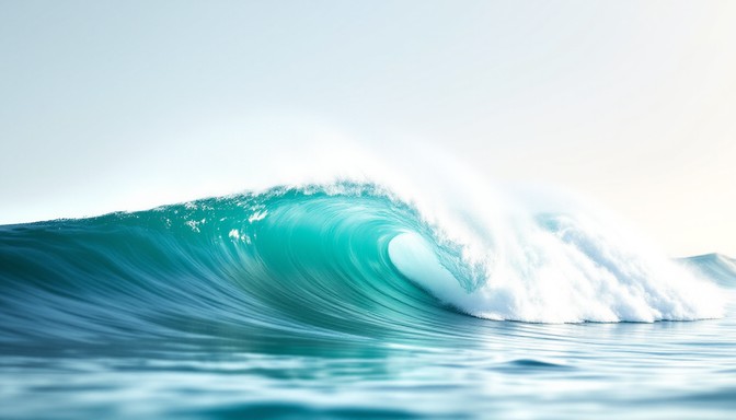 Download Turquoise Wave Curls Image - Wave, Ocean, Turquoise | StockCake
