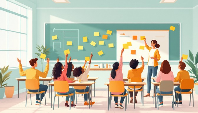 Student Voting Vector Free Students Vote Together Image - Classroom, Education, Students ...