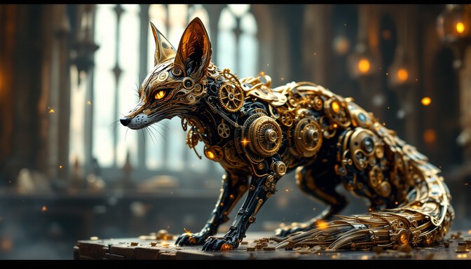 Free Clockwork Fox Sculpture Image - Steampunk, Clockwork, Fox ...