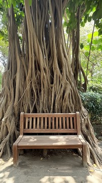 Under Tree Refrence Free Bench under tree Image - Bench, Tree, Roots | Download at StockCake