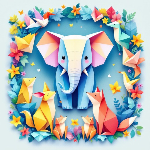 A whimsical collection of paper-folded animals creates an enchanting ...