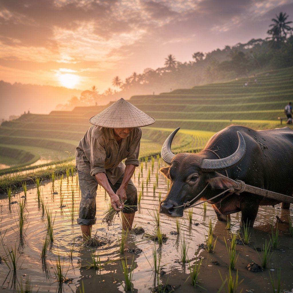 Free Traditional Rice Farming Image - Farmer, Agriculture, Rice ...