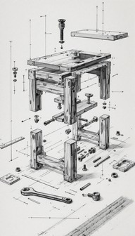 Free Exploded Furniture Drawing Image - Sketch, Pencil, Drawing ...