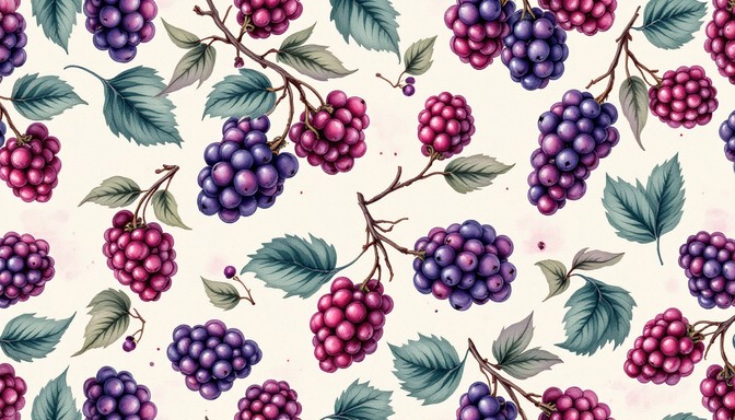 Mulberry Tree Pattern Free Mulberry Pattern Design Image - Mulberry, Berries, Botanical ...