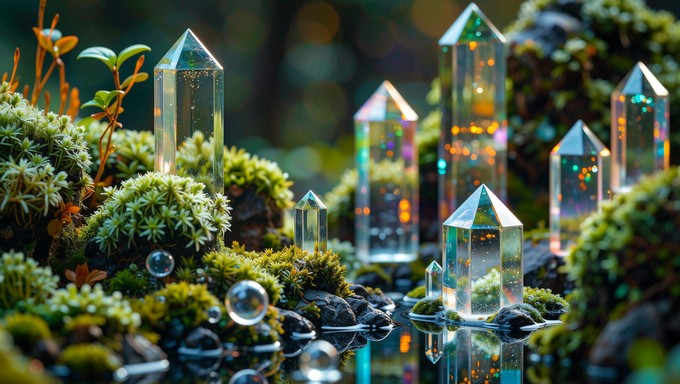 Free Enchanted Crystal Forest Image - Crystals, Moss, Miniature ...