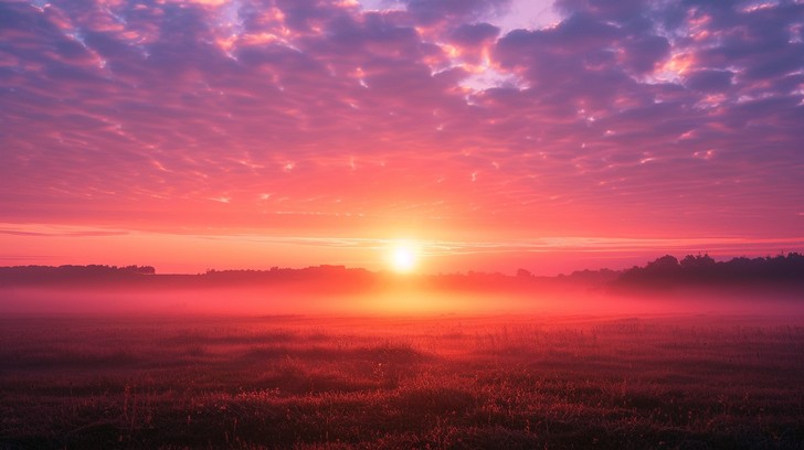 Free Misty sunrise landscape Image - Sunrise, Mist, Purple | Download ...
