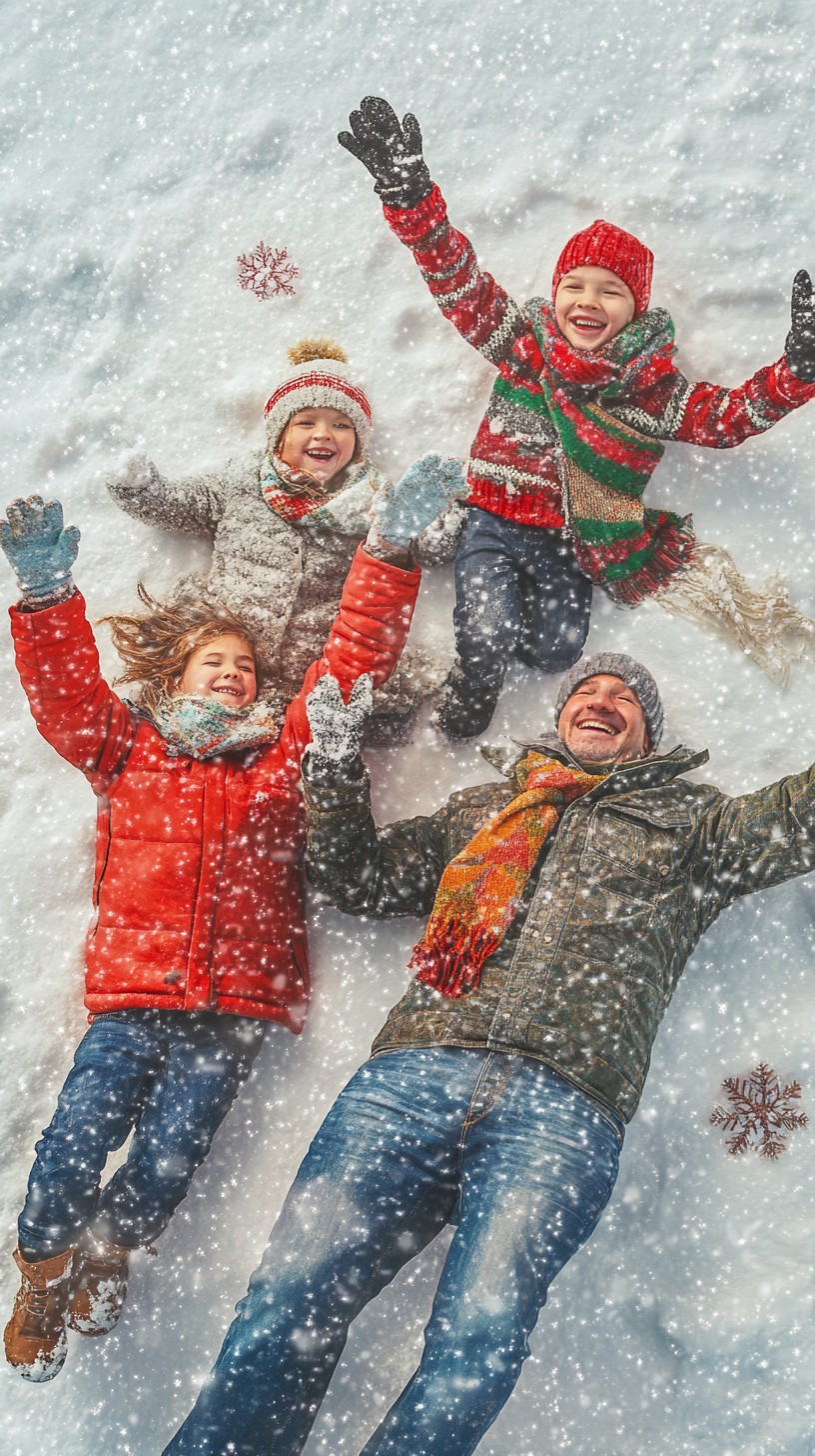 Free Joyful winter fun Image - Winter, Snow, Family | Download at StockCake