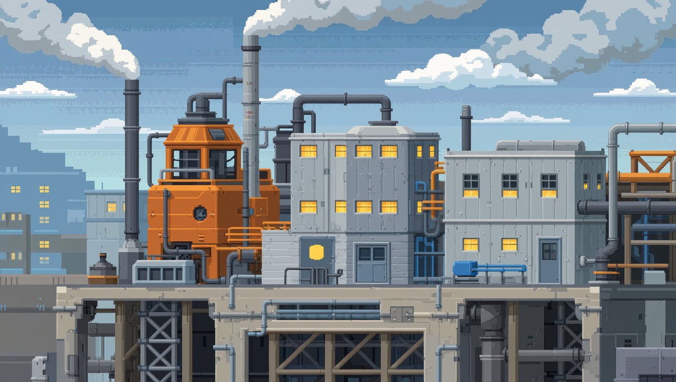 Free Retro Factory Complex Image - Pixel, Isometric, Factory | Download ...