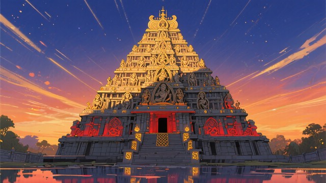 Free Sacred Temple Tower Image - Temple, Sunset, Architecture ...